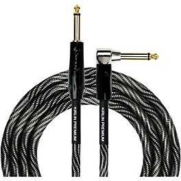 Kirlin IWB Black/White Woven Instrument ... Kirlin IWB Black/White Woven Instrument Cable 1/4" Straight to Right Angle 20 ft.