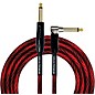 Kirlin IWB Black/Red Woven Instrument Cable 1/4" Straight to Right Angle 10 ft. thumbnail