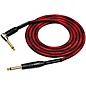 Kirlin IWB Black/Red Woven Instrument Cable 1/4" Straight to Right Angle 10 ft.
