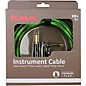Kirlin IWB Black/Green Woven Instrument Cable 1/4" Straight to Right Angle 10 ft.