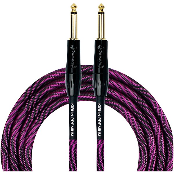 Kirlin IWB Black/Purple Woven Instrument Cable 1/4" Straight 10 ft.