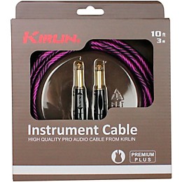 Kirlin IWB Black/Purple Woven Instrument Cable 1/4" Straight 10 ft.