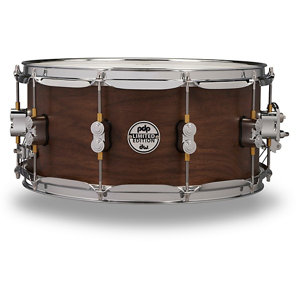Open Box PDP by DW Concept Series Limited Edition 20-Ply Hybrid Walnut Maple Snare Drum Level 1 14 x 6.5 in. Satin Walnut