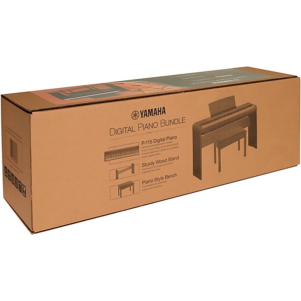 Open Box Yamaha P-115B Digital Piano Bundle with Stand and Bench