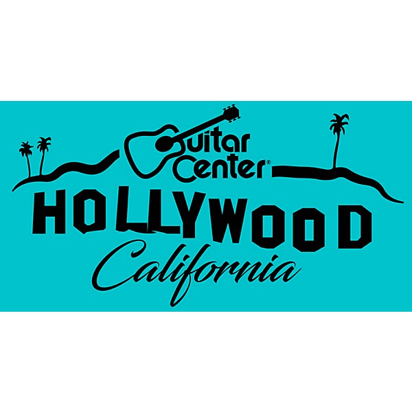 Guitar Center Hollywood Sign - Teal Color Sticker