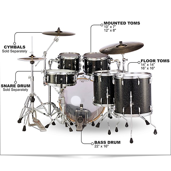 Pearl Session Studio Select Series 5-Piece Shell Pack Black Halo Glitter