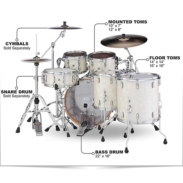 Pearl Session Studio Select Series 5-Piece Shell Pack Nicotine White Marine Pearl (Large)