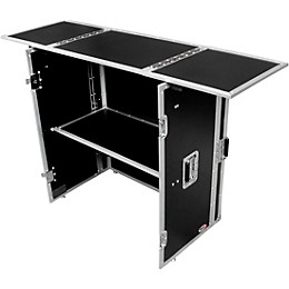 ProX Transformer Series Fold Away DJ Performance Desk Facade Black/Black with Wheels