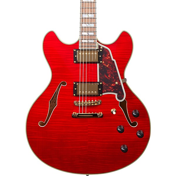 Open Box D'Angelico Excel Series DC Semi-Hollow Electric Guitar with Stopbar Tailpiece Level 2 Cherry 197881185145