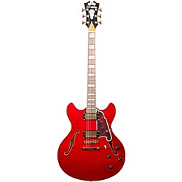 Open Box D'Angelico Excel Series DC Semi-Hollow Electric Guitar with Stopbar Tailpiece Level 2 Cherry 197881185145