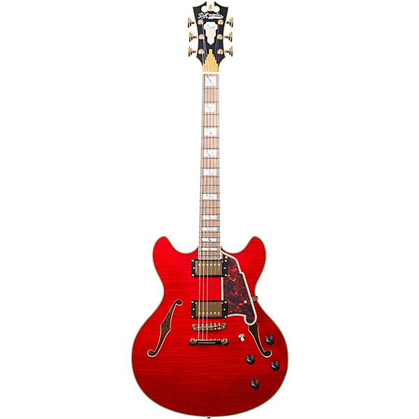 Open Box D'Angelico Excel Series DC Semi-Hollow Electric Guitar with Stopbar Tailpiece Level 2 Cherry 197881185145