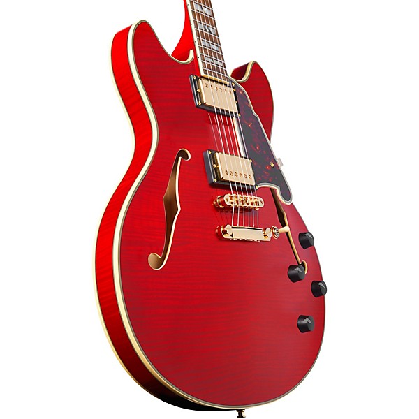 Open Box D'Angelico Excel Series DC Semi-Hollow Electric Guitar with Stopbar Tailpiece Level 2 Cherry 197881185145