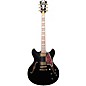 D'Angelico Excel Series DC Semi-Hollow Electric Guitar With Stopbar Tailpiece Black