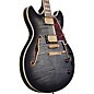 D'Angelico Excel Series DC Semi-Hollow Electric Guitar With Stopbar Tailpiece Gray Black