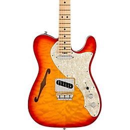 Open Box Fender American Elite Telecaster Thinline Quilted Maple Top Limited-Edition Electric Guitar Level 2 Aged Cherry Burst 194744850035
