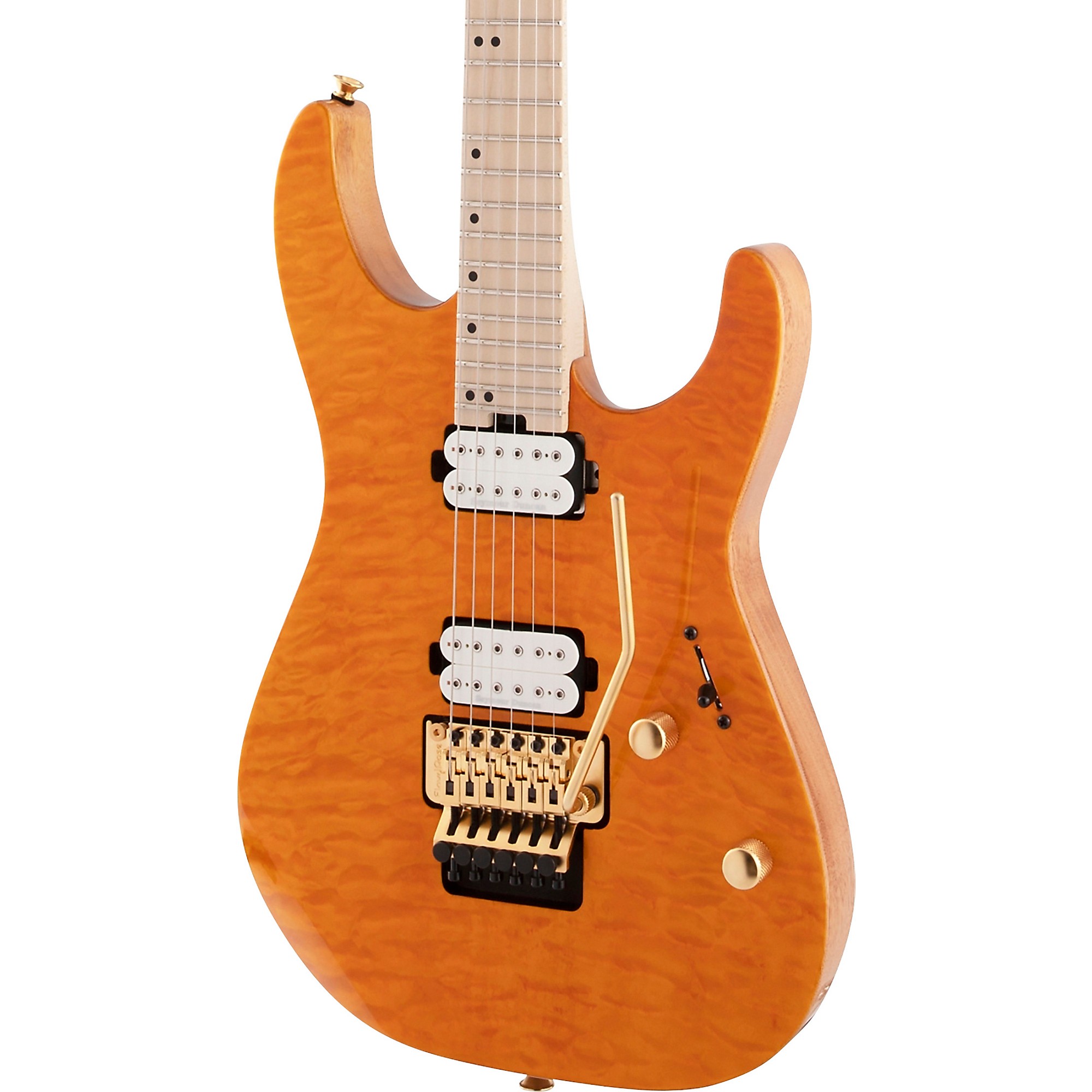 Charvel Pro-Mod DK24 HH FR M QM Electric Guitar Dark Amber