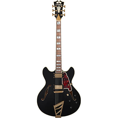 D'angelico Excel Series Dc Semi-Hollow Electric Guitar With Stairstep Tailpiece Black for sale