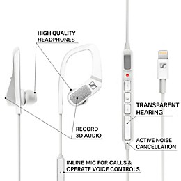 Open Box Sennheiser AMBEO Smart Headset Binaural Recording Headphones Level 1 White