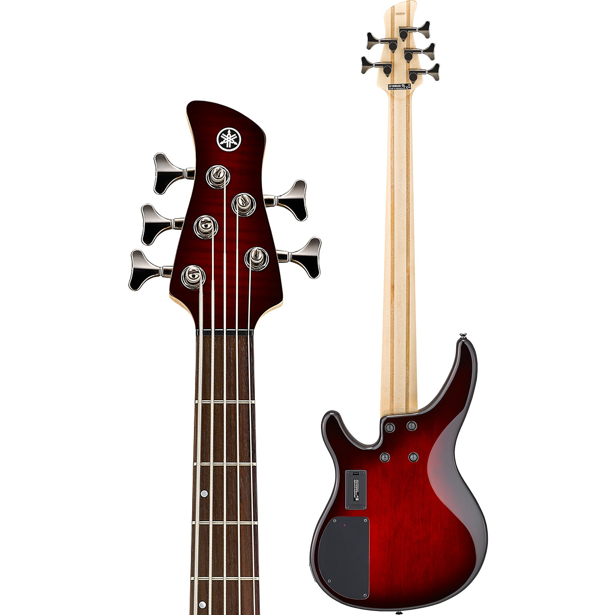 Yamaha TRBX605FM 5-String Electric Bass Guitar Dark Red Burst 