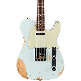 Fender Custom Shop 1963 Heavy Relic Telecaster Custom Built Electric Guitar Super Faded Aged Sonic Blue