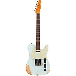 Fender Custom Shop 1963 Heavy Relic Telecaster Custom Built Electric Guitar Super Faded Aged Sonic Blue