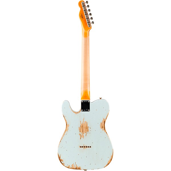 Fender Custom Shop 1963 Heavy Relic Telecaster Custom Built Electric Guitar Super Faded Aged Sonic Blue