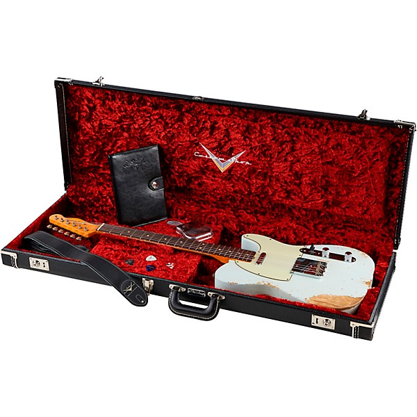 Fender Custom Shop 1963 Heavy Relic Telecaster Custom Built Electric Guitar Super Faded Aged Sonic Blue