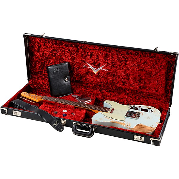 Fender Custom Shop 1963 Heavy Relic Telecaster Custom Built Electric Guitar Super Faded Aged Sonic Blue