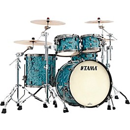 TAMA Starcla... TAMA Starclassic Maple 4-Piece Shell Pack With Smoked Black Nickel Hardware and 22" Bass Drum Turquoise Pearl