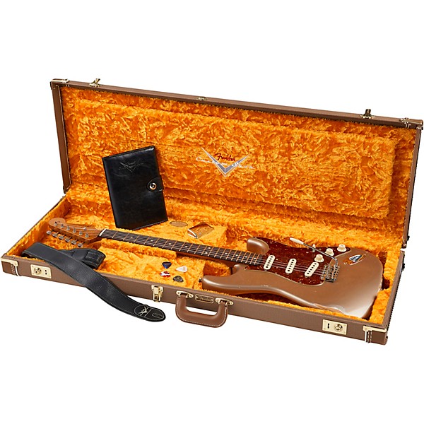 Open Box Fender Custom Shop 1960 Roasted Relic Stratocaster Electric Guitar Level 2 Aged Shoreline Gold 190839919328