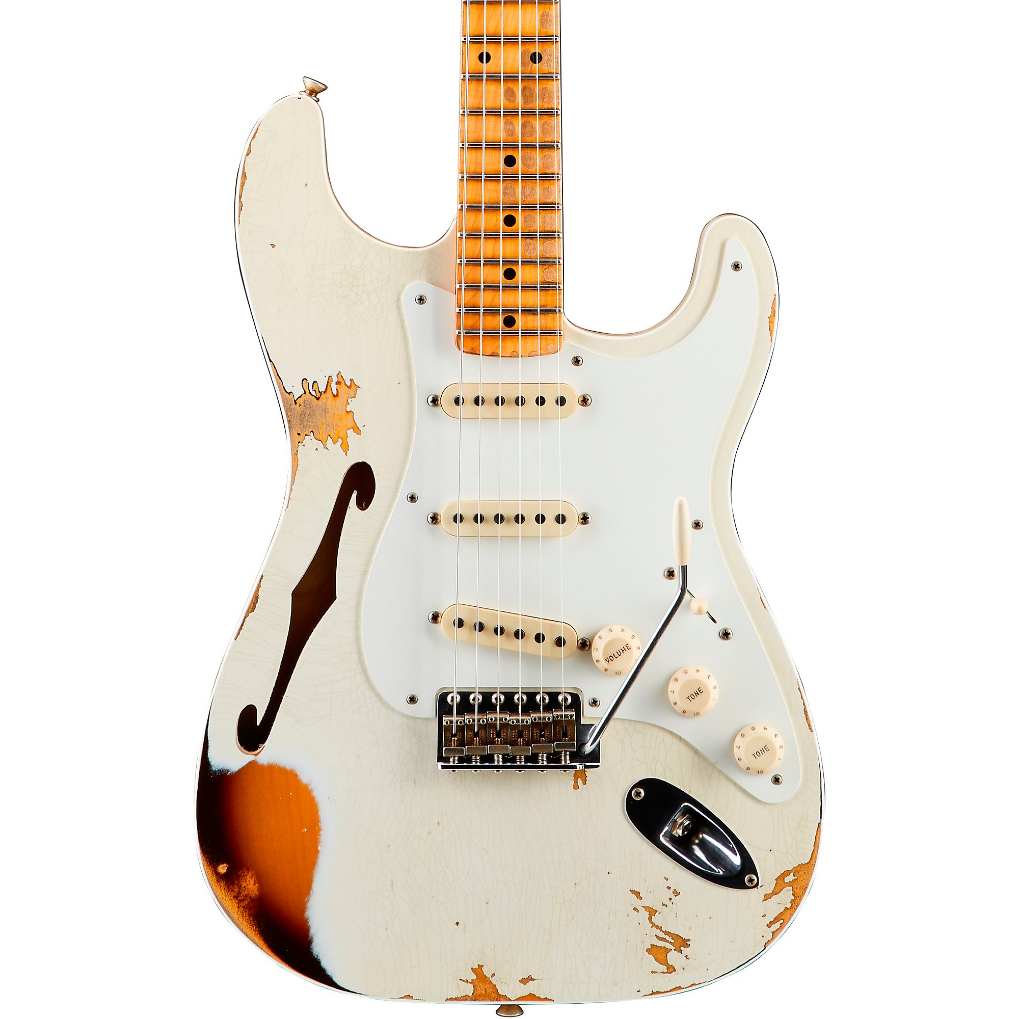 Platinum Fender Custom Shop 1956 Heavy Relic Thinline Stratocaster 