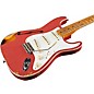 Fender Custom Shop 1956 Heavy Relic Thinline Stratocaster Electric Guitar Aged Coral Pink Over Choc 2-Tone Sunburst