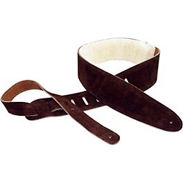 Perri's Suede With Sheep Skin Guitar Strap Brown 2.5 in.