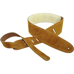 Perri's Suede With Sheep Skin Guitar Strap Natural 2.5 in.