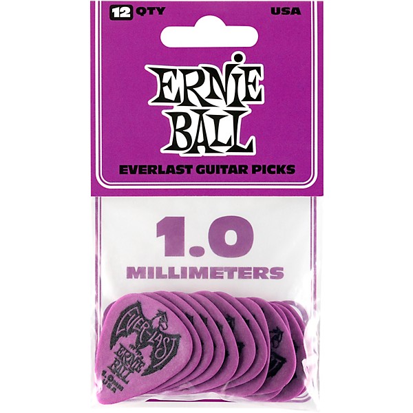 Ernie Ball Everlast Delrin Picks 12 Pack 1.0 mm 12 Pack