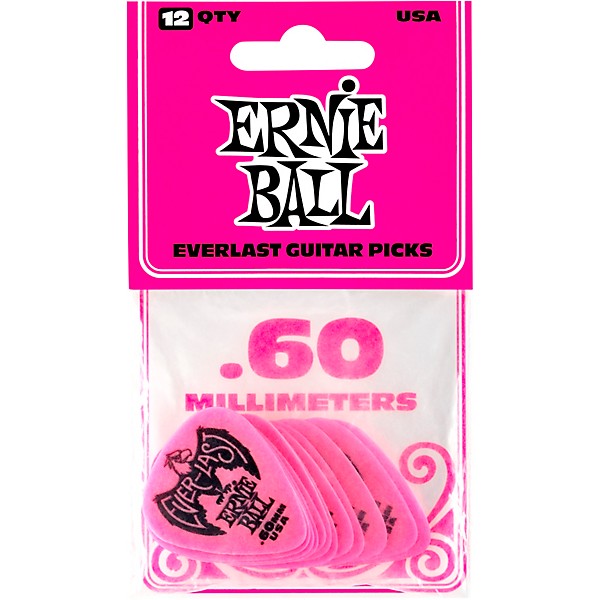 Ernie Ball Everlast Delrin Picks 12 Pack .60 mm 12 Pack