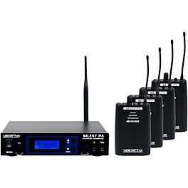 VocoPro SilentPA-PRACTICE 16-Channel UHF Wireless Audio Broadcast System (Stationary Transmitter With Four Bodypack Receiv...