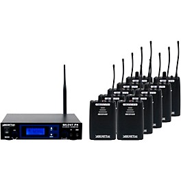 VocoPro SilentPA-SEMINAR10 16-Channel UHF Wireless Audio Broadcast System (Stationary Transmitter With 10 Bodypack Receive...