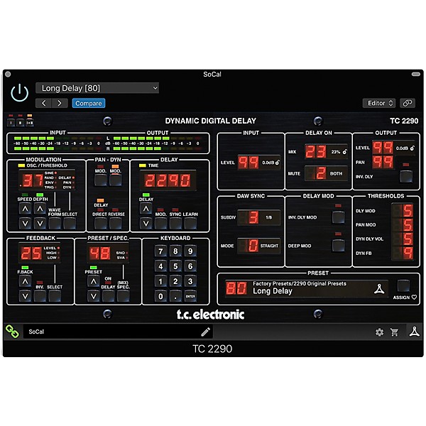 TC Electronic TC2290-DT Dynamic Delay Plug-in with Dedicated Hardware Interface