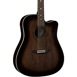 Luna Art Vintage Dreadnought Cutaway Acoustic-Electric Guitar Distressed Vintage Brownburst