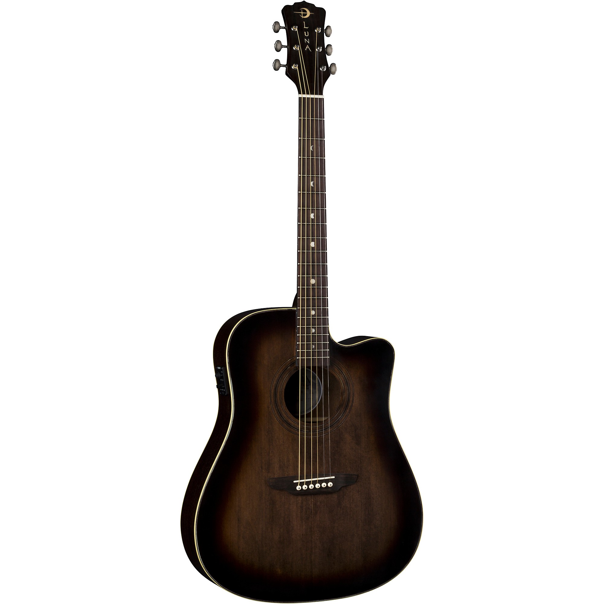 美品希少 LUNAギター エレアコ Amazon | Luna Flora Series Lotus Quilted Maple Cutaway