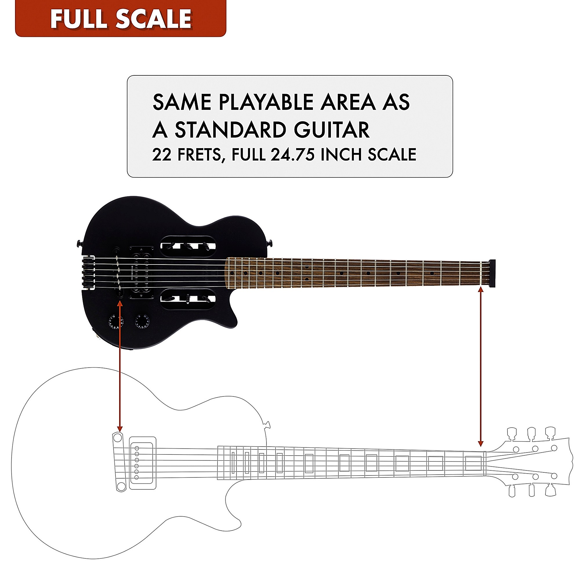 Traveler Guitar EG-1 Blackout Electric Travel Guitar Black