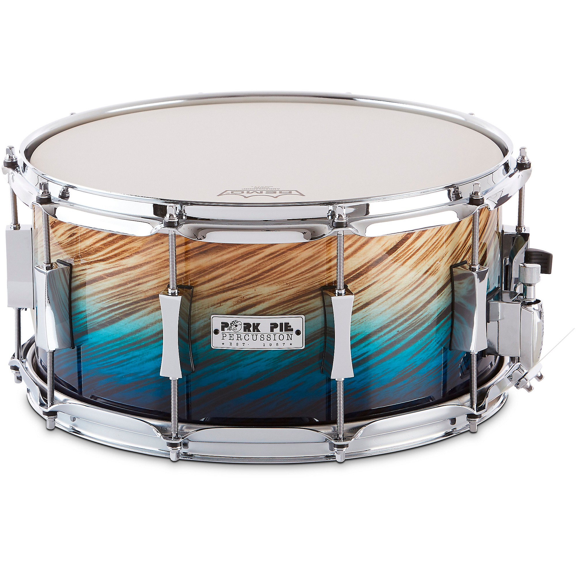 Pork Pie Birch Snare Drum 14 x 7 in. Blue Fade Dip | Guitar Center