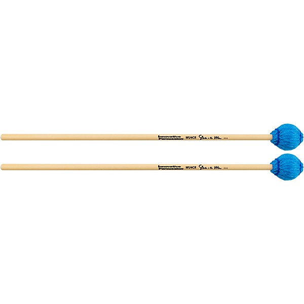 Innovative Percussion She-e Wu Series Rattan Handle Marimba Mallets Medium Hard Concerto Electric Blue Yarn