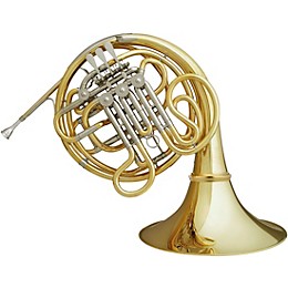 Hans Hoyer 7802A Heritage Kruspe Style Series Double Horn with String Linkage and Detachable Bell Yellow Brass Detachable Bell