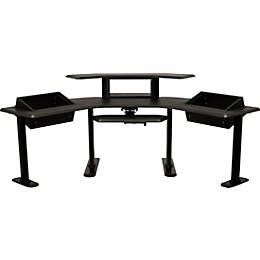 Ultimate Support Nuc-005 Nucleus Series - Modular Studio Desk - Advanced Model Expanded II, 24" Extensions, Two Table Top 6 Space Racks, 2nd Tier, 4 Space Rack, Keyboard Tray
