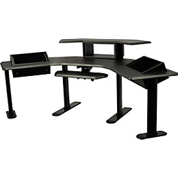 Ultimate Support Nuc-005 Nucleus Series - Modular Studio Desk - Advanced Model Expanded II, 24" Extensions, Two Table Top 6 Space Racks, 2nd Tier, 4 Space Rack, Keyboard Tray