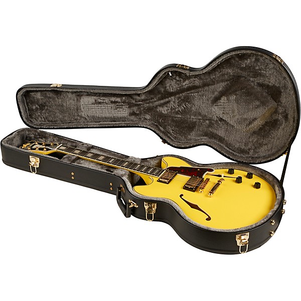 D'Angelico Deluxe Series Limited-Edition DC Hollowbody Ebony Fingerboard Electric Guitar Electric Yellow