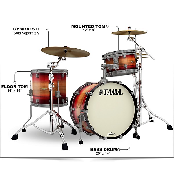 TAMA Starclassic Maple Exotix 3-Piece Shell Pack Ruby Pacific Walnut Burst