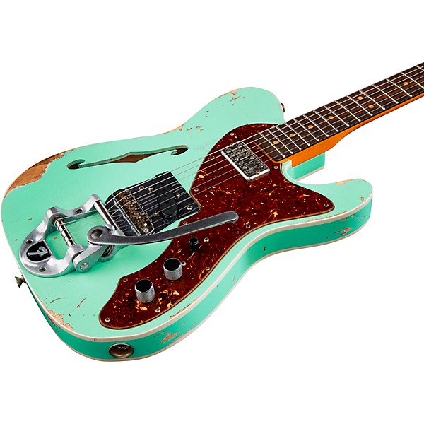 Fender Custom Shop Relic Twisted Telecaster Thinline Electric Guitar Surf Green